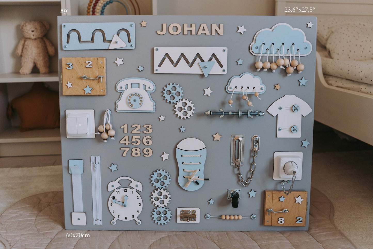 Montessori dēlis, pielāgots aizņemtības dēlis mazulim, dzimšanas dienas dāvana maziem bērniem, aktivitāšu dēlis zēnam un meitenei, dzimšanas dienas dāvana mazulim