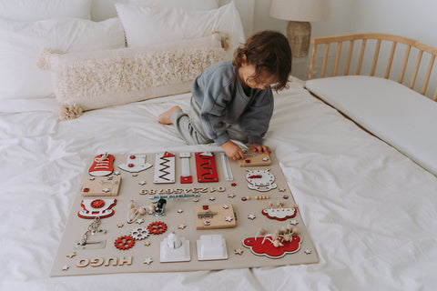 Montessori Board, Developing Board, Wooden Sensory Board, 1st Birthday Gift, Personalized Busy Board for toddler, Busy Board for toddler
