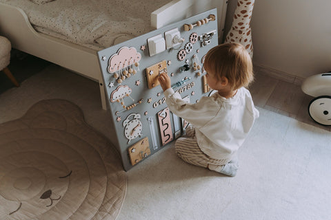 Activity Board, Toddler Gift, Montessori Board, Developing Board, Wooden Sensory Board, 1st Birthday Gift, Fast Shipping