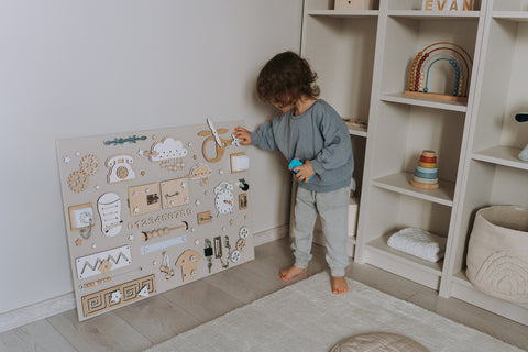 Activity Board, Toddler Gift, Montessori Board, Developing Board, Wooden Sensory Board, 1st Birthday Gift, Fast Shipping