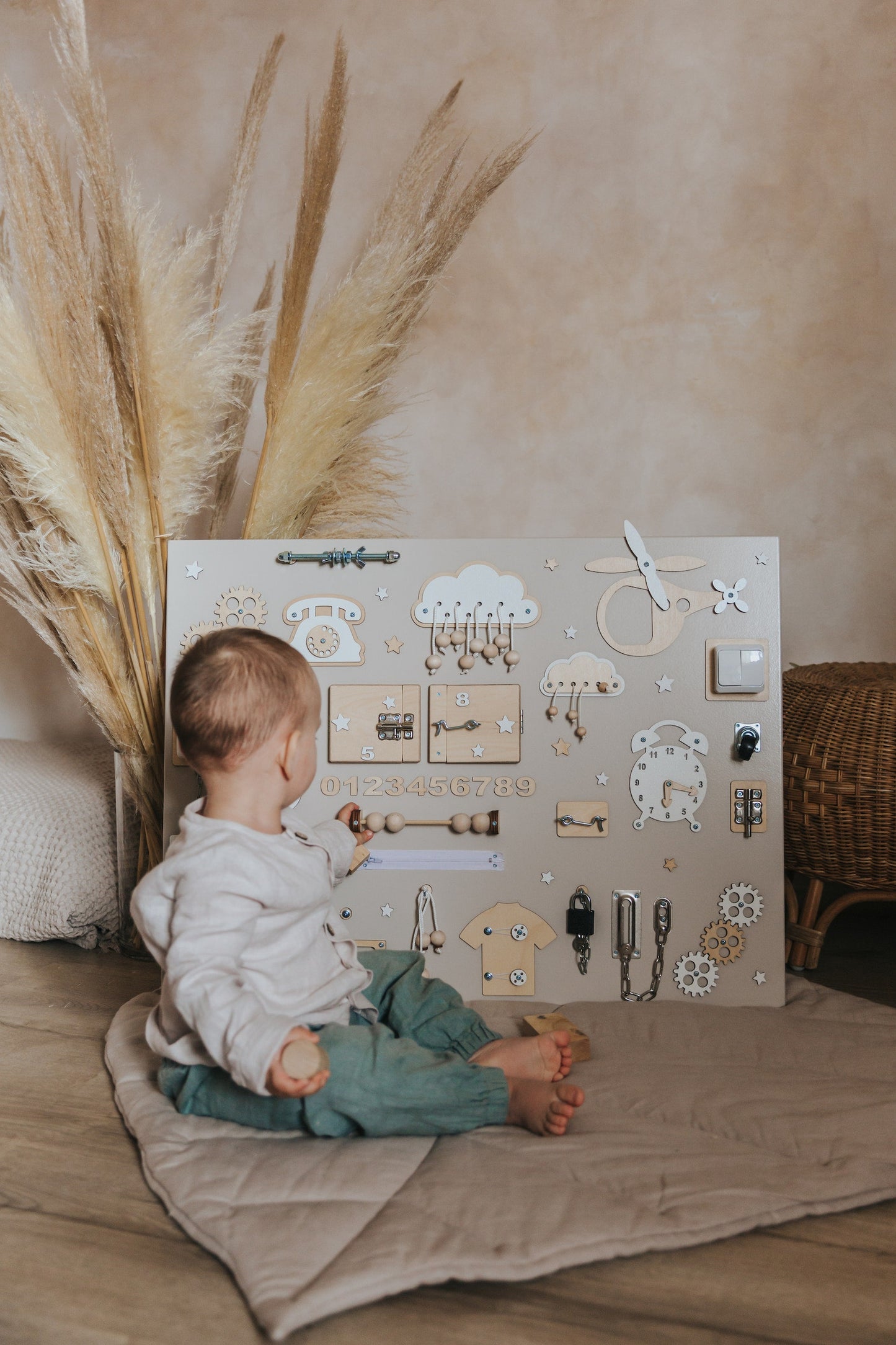 Personalized Busy Board for toddler, Developing Board, Fast Shipping, Activity Board, Toddler Gift, Wooden Sensory Board, 1st Birthday Gift