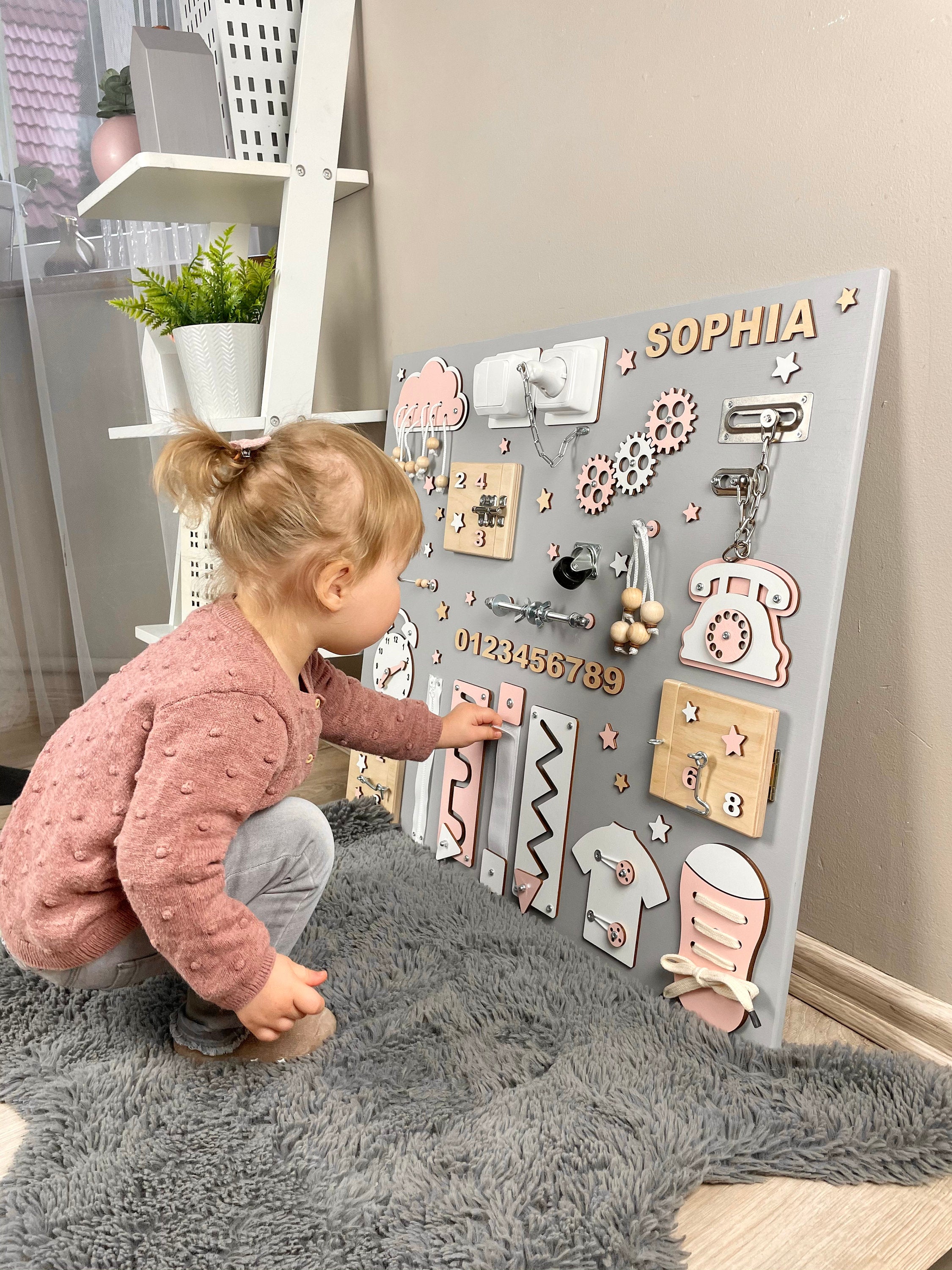 1st Birthday Gift, Montessori Board, Busy Board for toddler, Developin –  BusyBabyLV